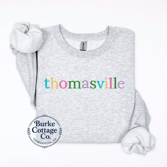 Thomasville Embroidered Sweatshirt | Multi-Color Design