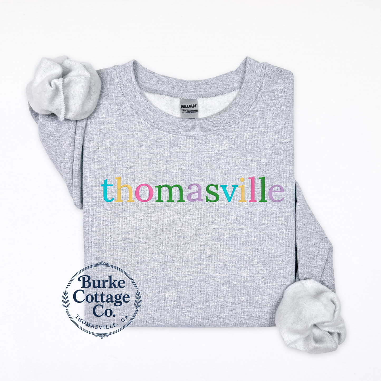 Thomasville Embroidered Sweatshirt | Multi-Color Design