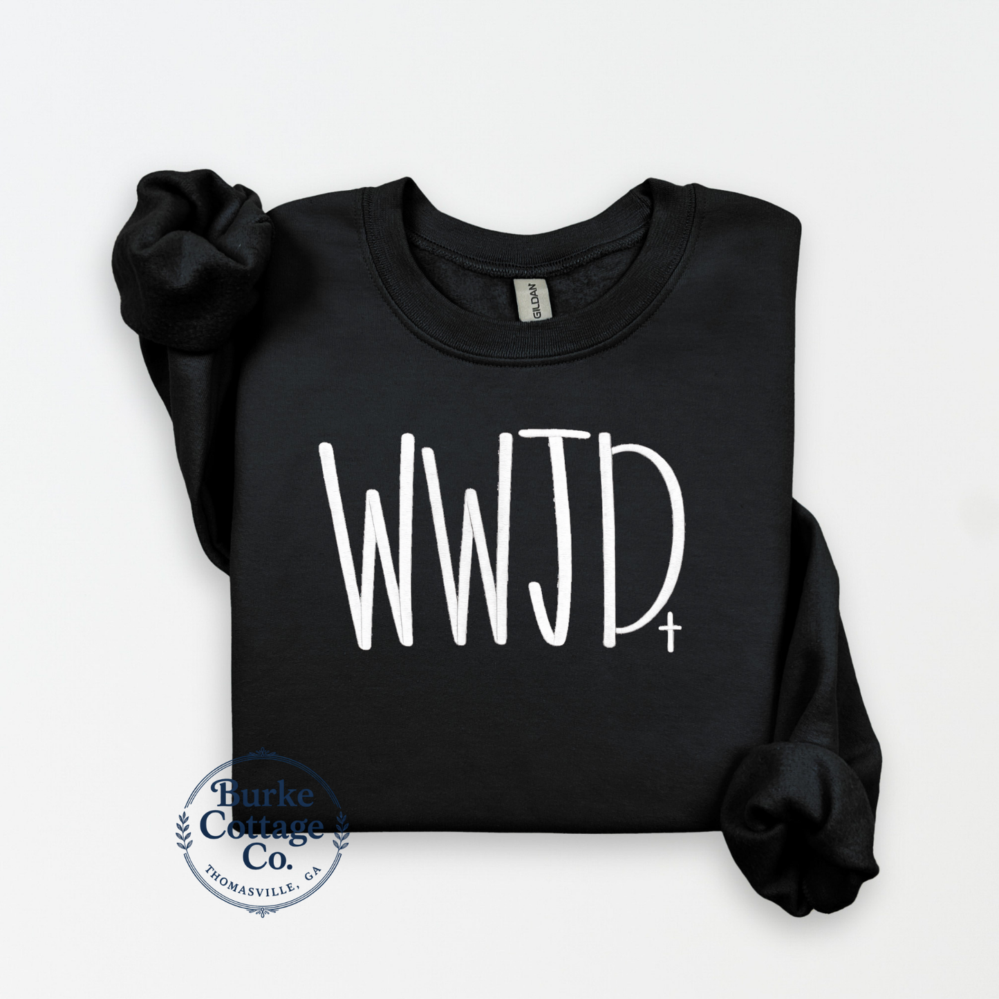 WWJD embroidered sweatshirt