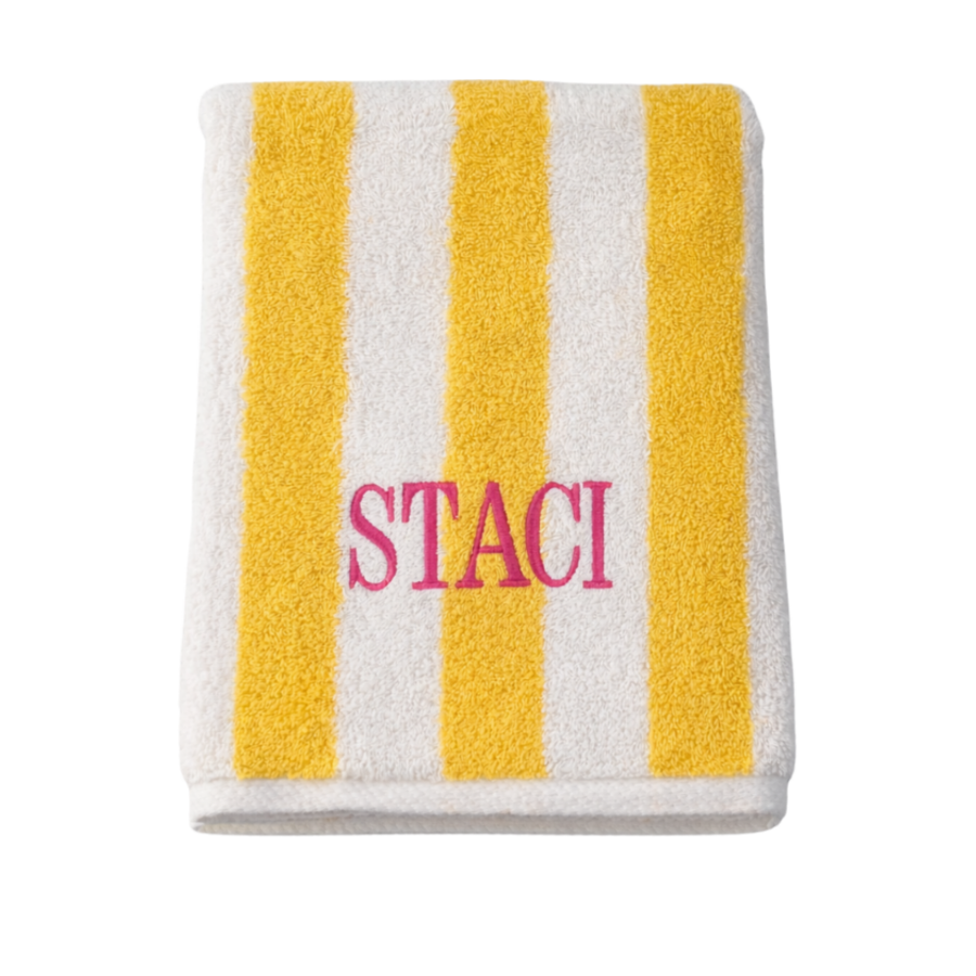 Personalized Cabana Stripe Beach Towel