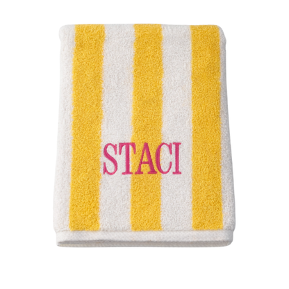 Personalized Cabana Stripe Beach Towel