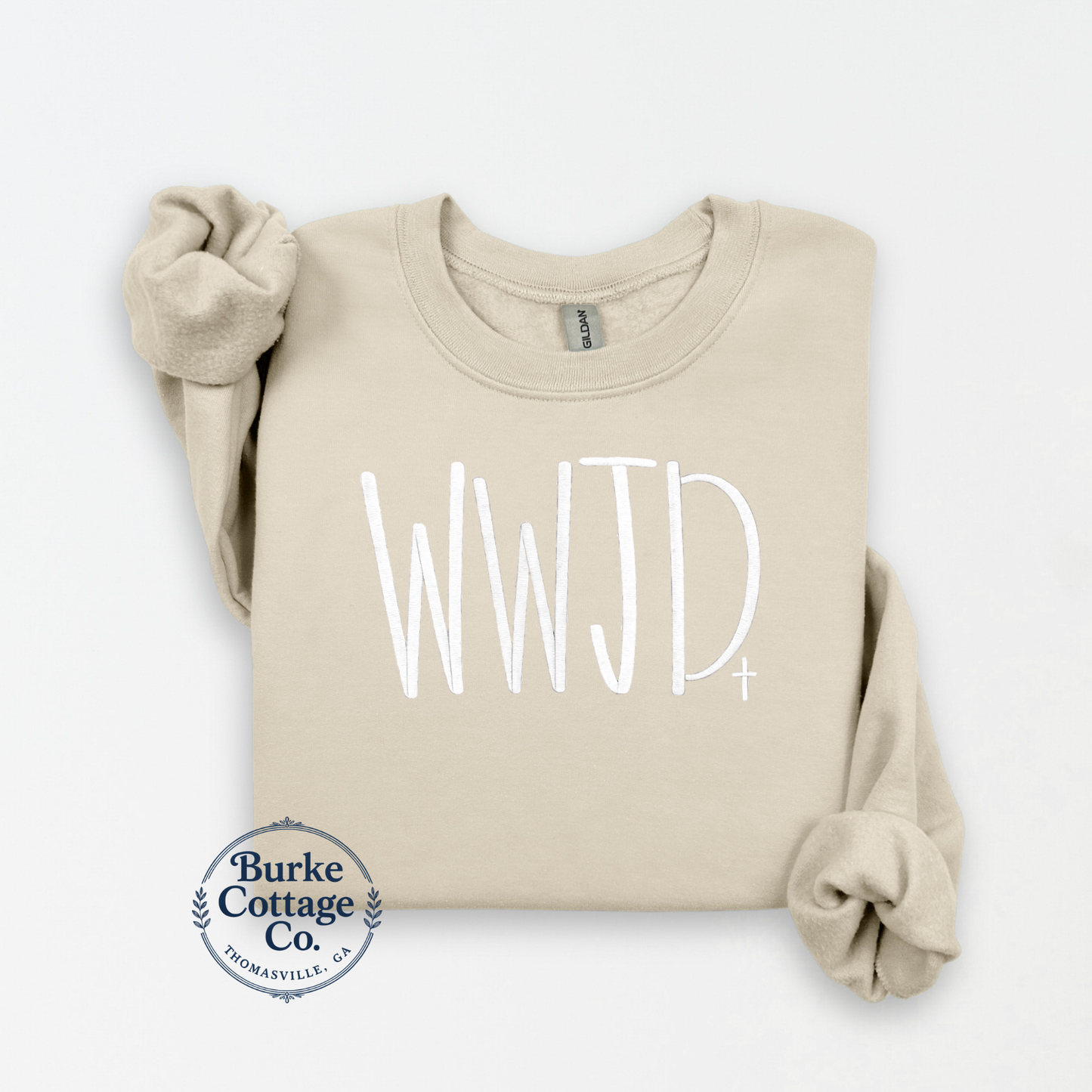 WWJD embroidered sweatshirt