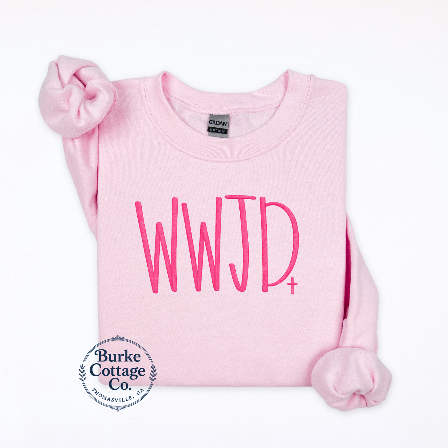 WWJD embroidered sweatshirt