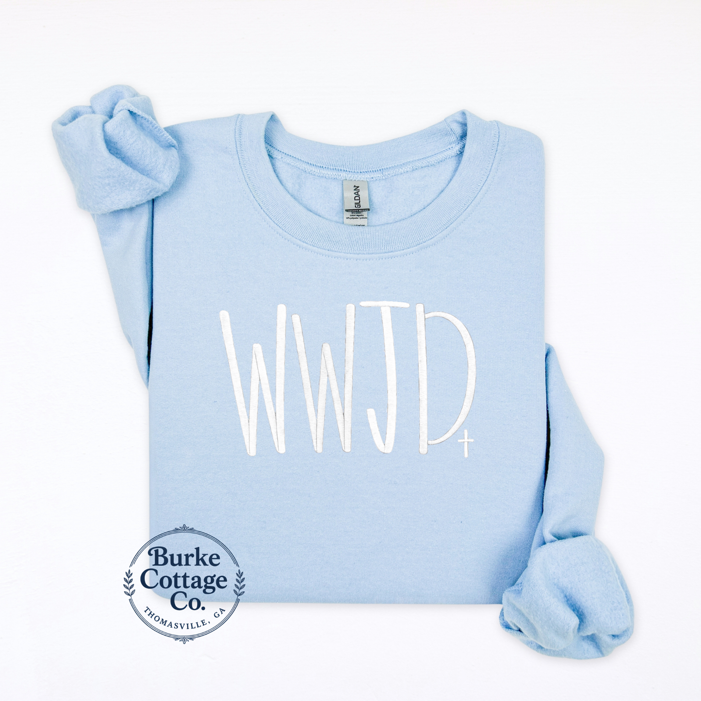 WWJD embroidered sweatshirt