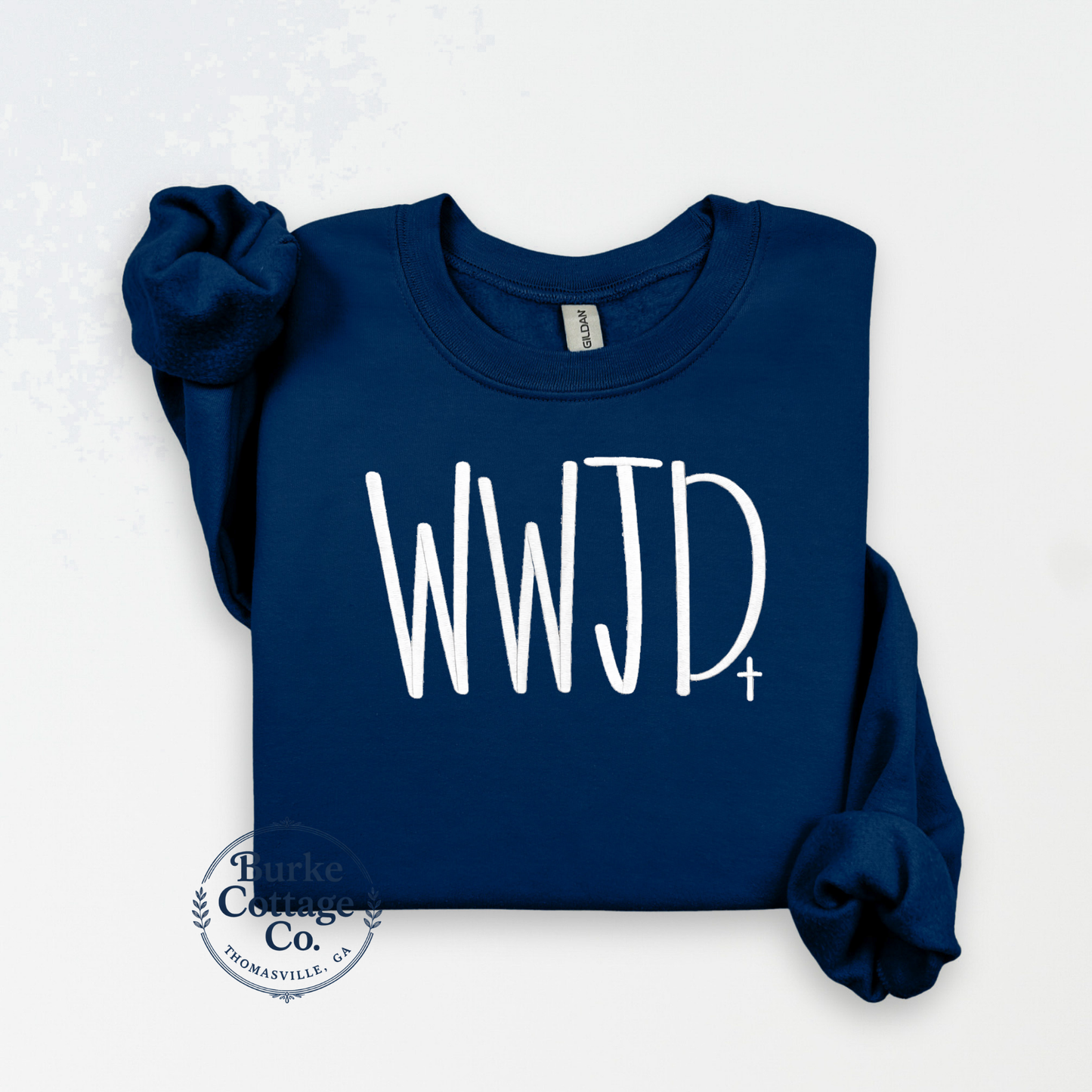 WWJD embroidered sweatshirt