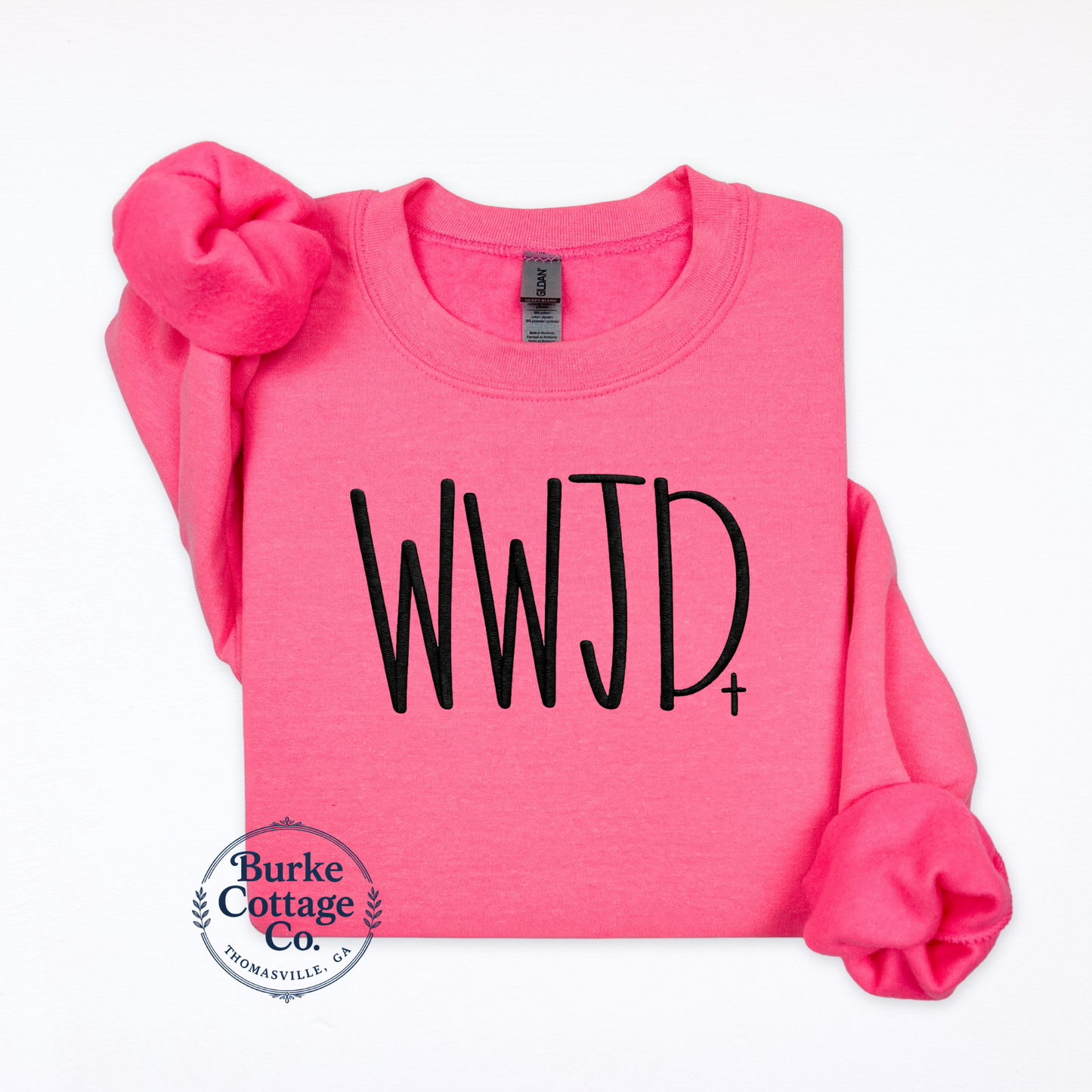 WWJD embroidered sweatshirt