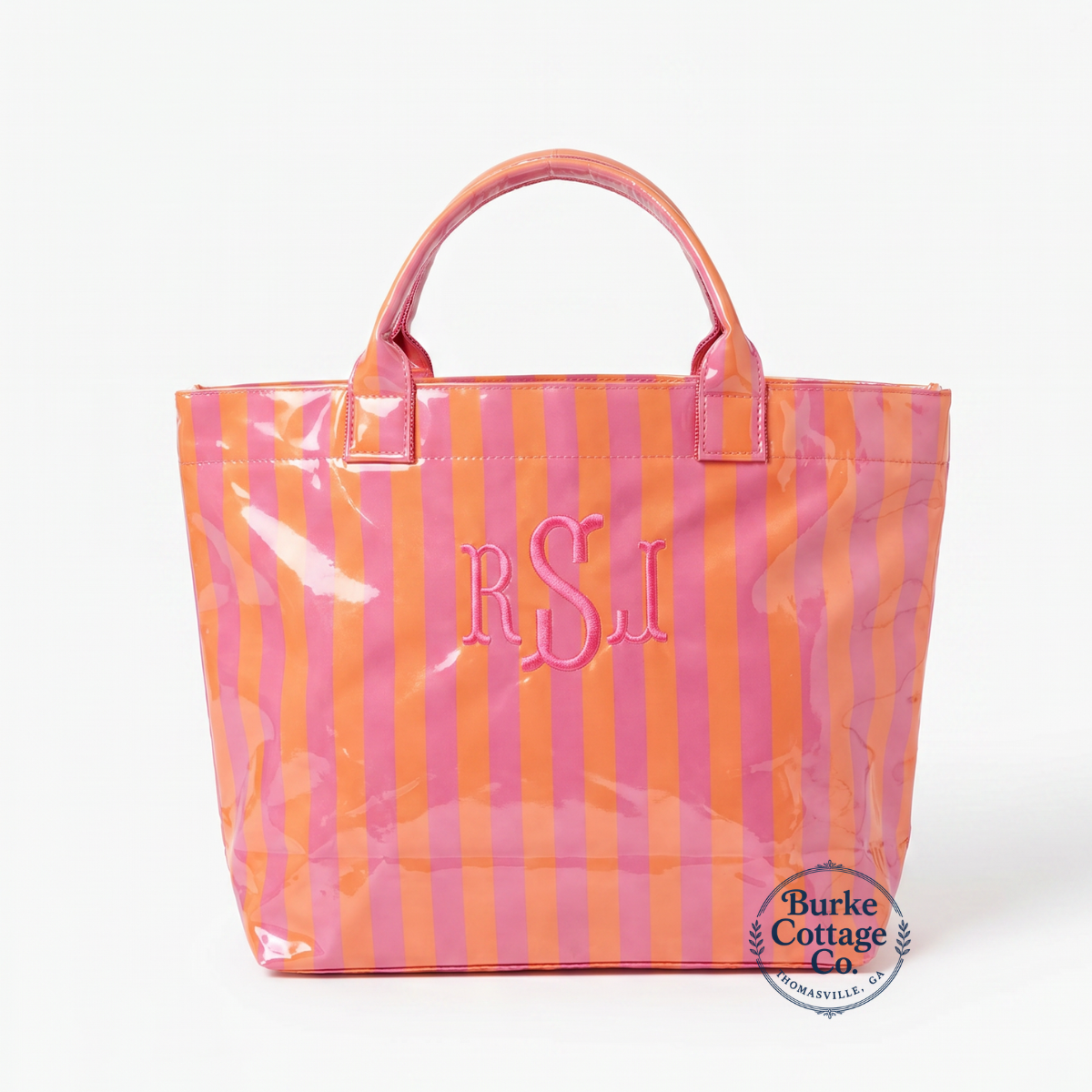Colorblock Striped Tote Bag Snap Waterproof Beach Bag