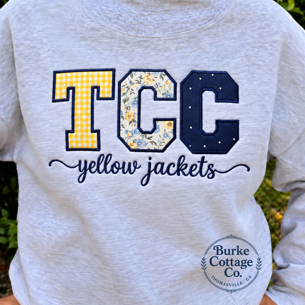 TCC Yellow Jackets ash mockneck