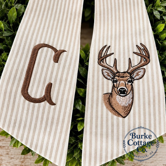 Personalized Wildlife Wreath Sash | Custom Embroidered