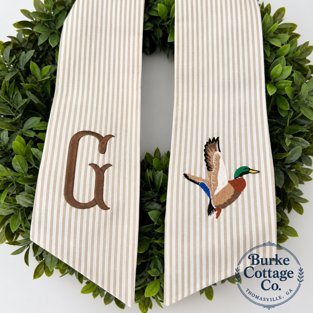 Personalized Wildlife Wreath Sash | Custom Embroidered