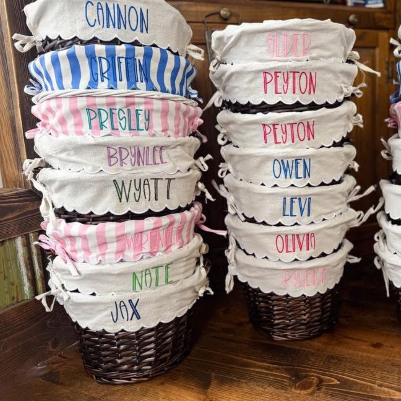Personalized Easter Basket with Name | Custom Embroidered Basket | Local Pickup Only