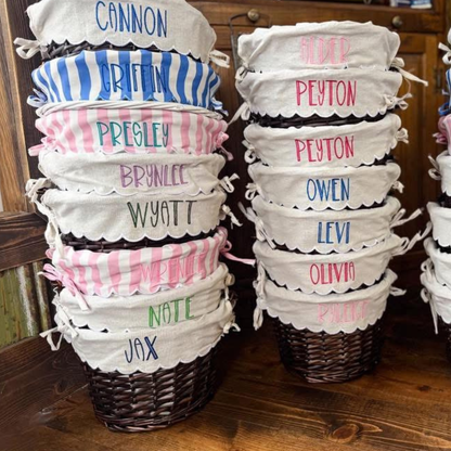 Personalized Easter Basket with Name | Custom Embroidered Basket | Local Pickup Only
