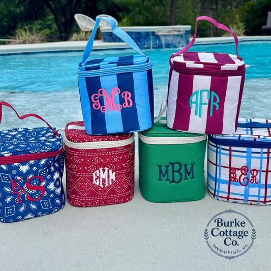 Monogrammed Mini Cooler Bag | Personalized 4-Can Cooler | Custom Beach Cooler