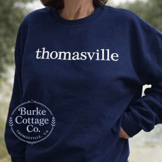 Thomasville Embroidered Sweatshirt | Solid Thread Color