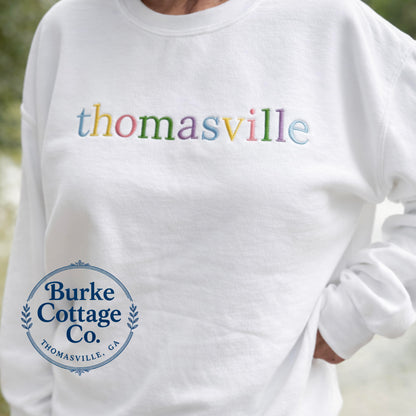Thomasville Embroidered Sweatshirt | Multi-Color Design