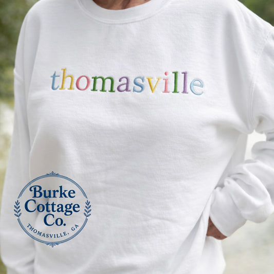 Thomasville Embroidered Sweatshirt | Multi-Color Design